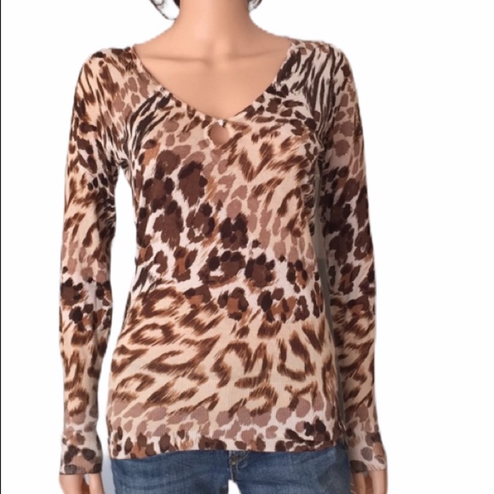 Charlotte Tarantola silk cashmere animal print sweater